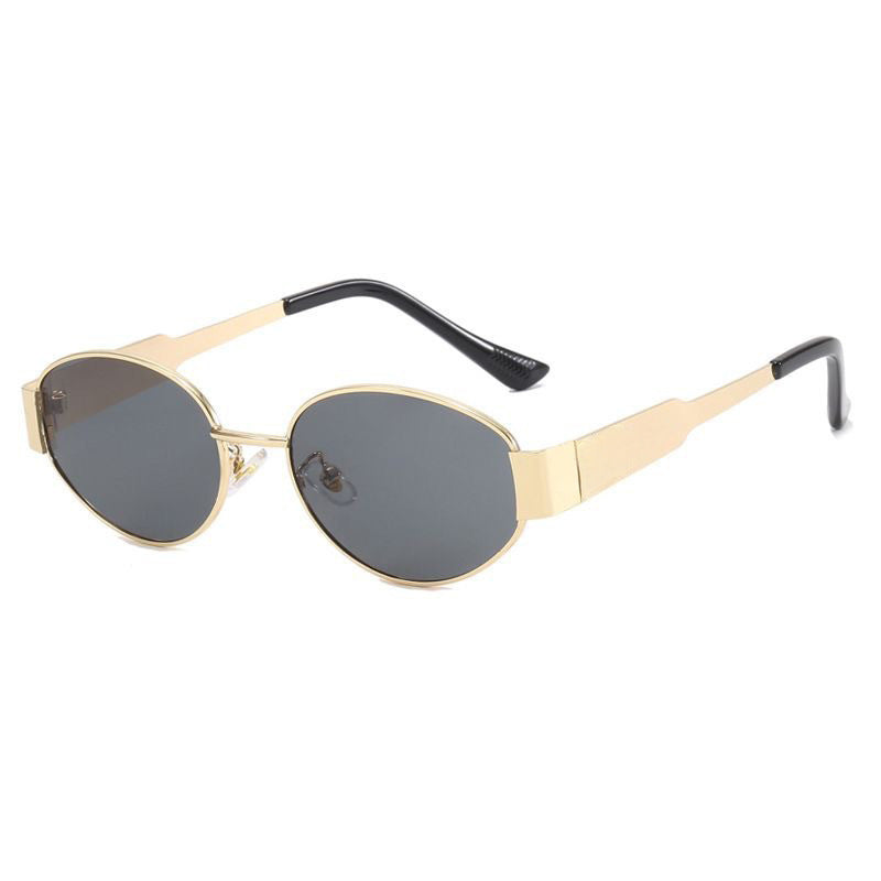 Vintage Oval Metal Sunglasses For Women