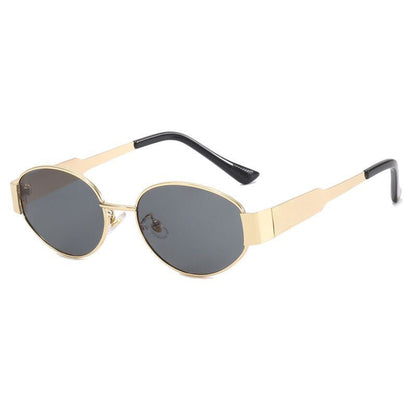 Vintage Oval Metal Sunglasses For Women