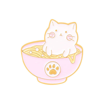 Golden M Badge Kitty Brooch