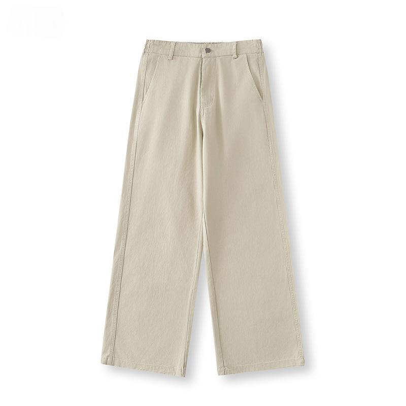 Versatile Mens Casual Pants Loose-fitting Straight-leg Wide-leg Style