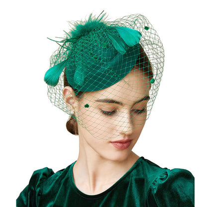 Hairband Decoration European And American Ladies Top Hat Horse Racing Feather Hair Accessories
