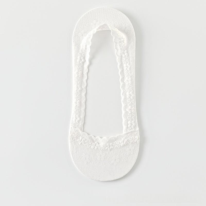 Womens Lace Invisible Socks Thin Breathable With Lace Trim To Prevent Slipping