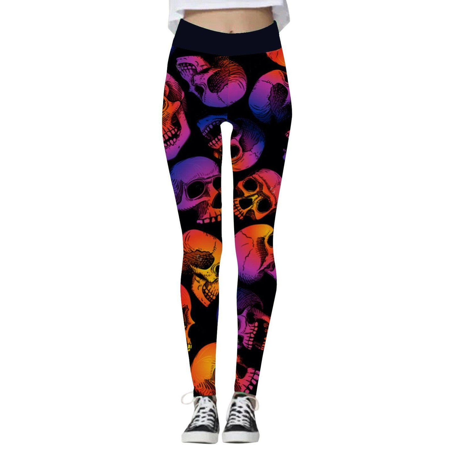 Halloween Women's Yoga Pants Pumpkin Skull