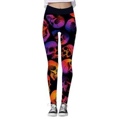 Halloween Women's Yoga Pants Pumpkin Skull