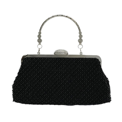 Solid-color Fine-bead New Clutch Bag