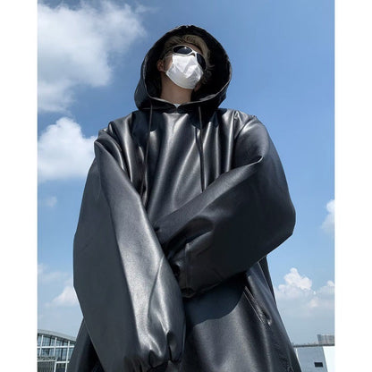 Hooded Couple Spring And Autumn Leather Jacket Coat Tide