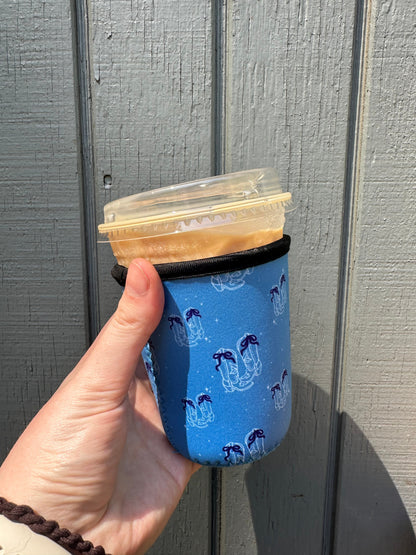 Bow Cowgirl Boots Iced Coffee Cover | Iced Coffee Koozie