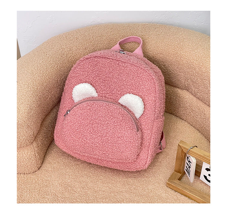 Lightweight New Heart-Shaped Plush Kindergarten Backpack