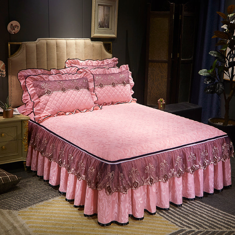 Detachable Skirt Non Slip Bed Cover Dustproof