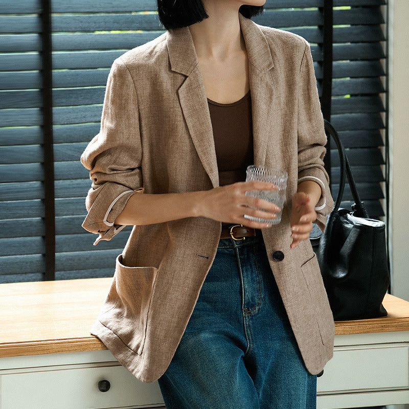 Single-breasted Tailored Blazer For Women