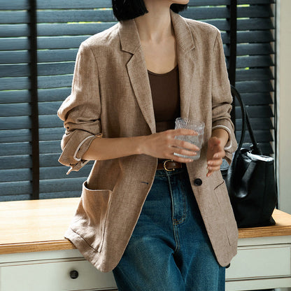 Single-breasted Tailored Blazer For Women