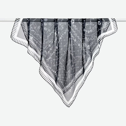 Versatile Printed Thin Square Scarf