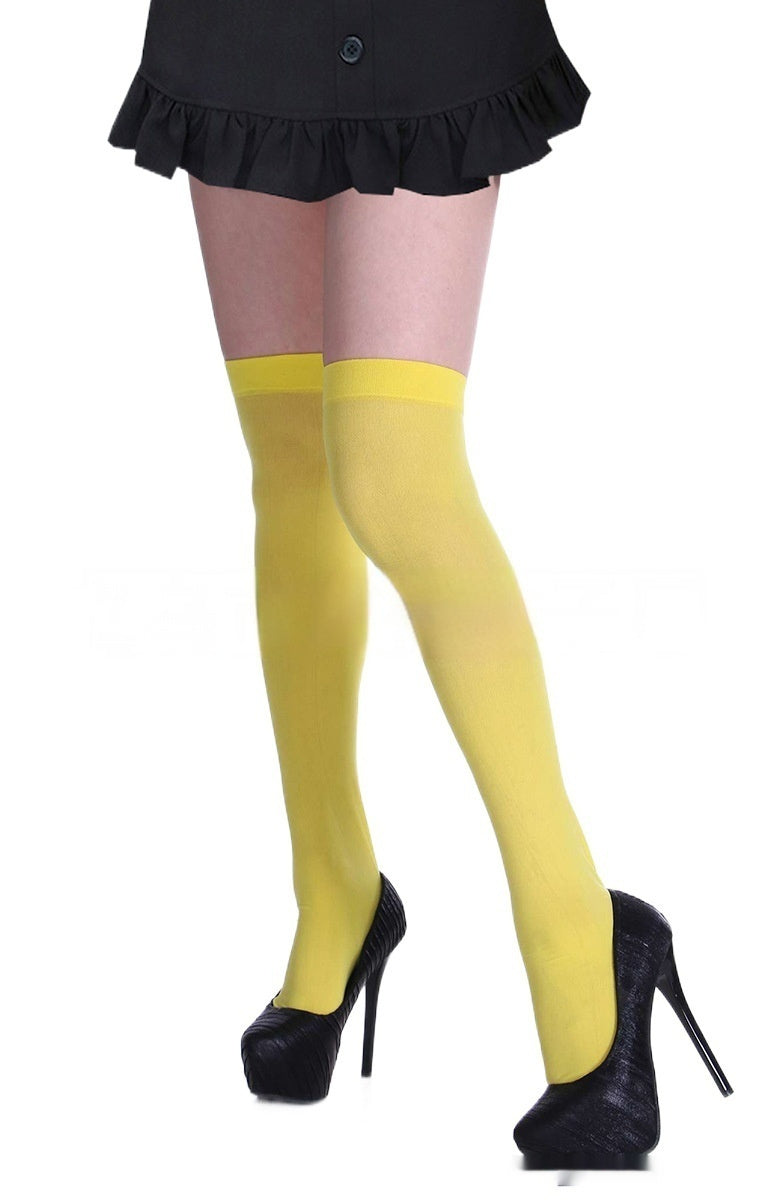 Solid-color Thigh-high Stockings For Halloween Party Costumes And Props