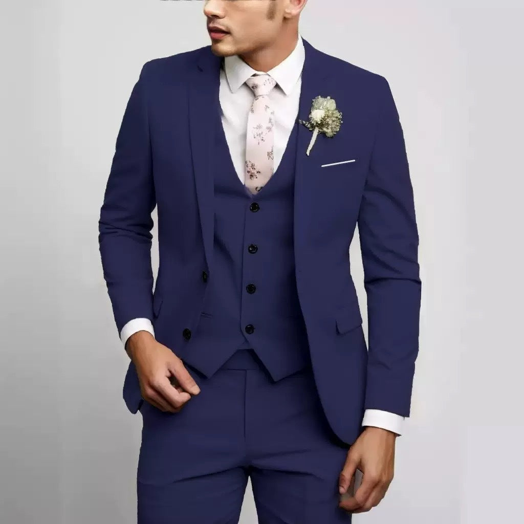 New Multi-color Two-button Three-piece Casual Suit Set For Men