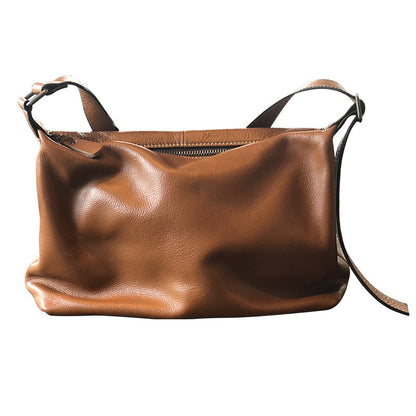 Large-Capacity Minimalist Genuine Leather Shoulder Crossbody Bag