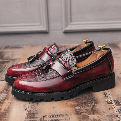 Casual And Stylish Men's Business Formal Shoes With Retro British Style And Tassel Leather Shoes