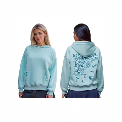 Womens Fleece-lined Hooded Long-sleeve Sweatshirt For Fall And Winter