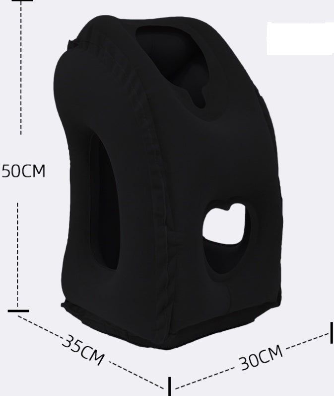 Inflatable Travel Neck Pillow with Arm Support – Portable Nap Cushion for Flights & Office