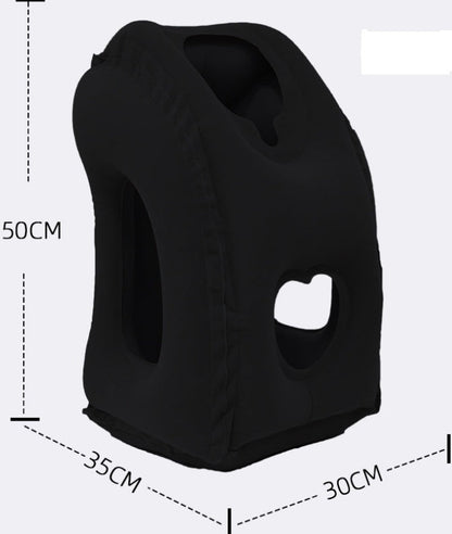 Inflatable Travel Neck Pillow with Arm Support – Portable Nap Cushion for Flights & Office