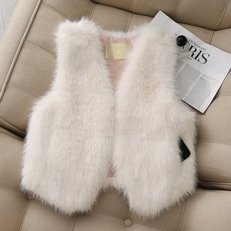 Womens Winter Wool Fur Warm Vest