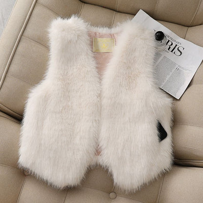 Womens Winter Wool Fur Warm Vest