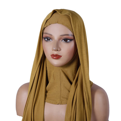 Modal Multi-color Breathable Neck Warmer Highly Elastic Base-layer Hooded Long Scarf Set