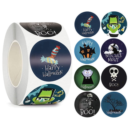 500 Rolls Happy Halloween Children's Toy Animals Thanks Decoration Sticker Label