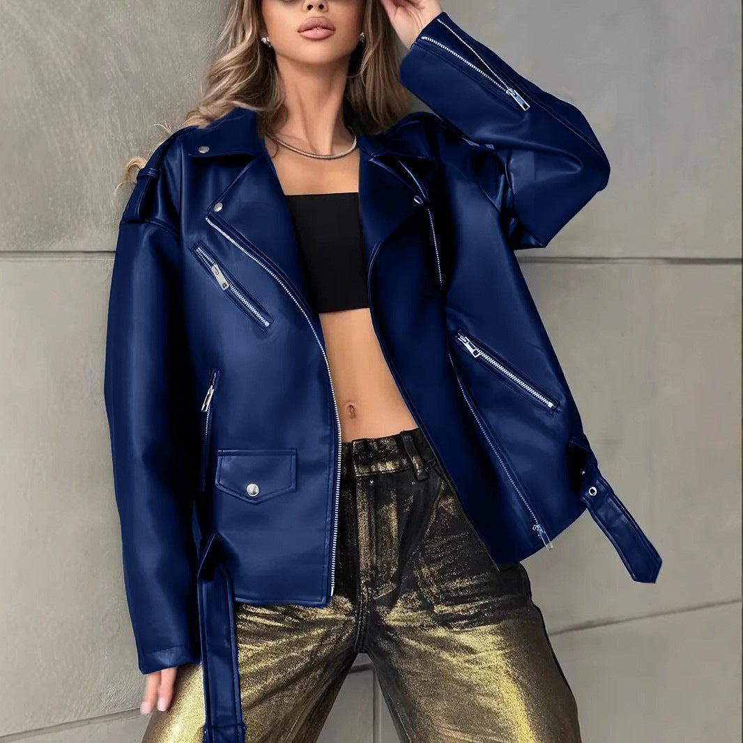 Leather Biker Jacket For Women Boyfriend-Style
