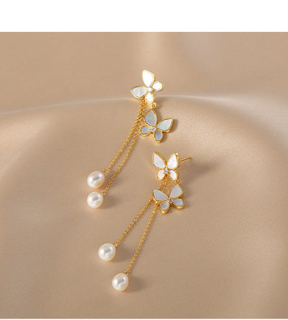 Trendy Sweet Butterfly Tassel Earrings