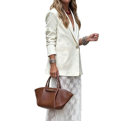 Casual Chic Commuter Straight-Leg Long-Sleeve Blazer For Women