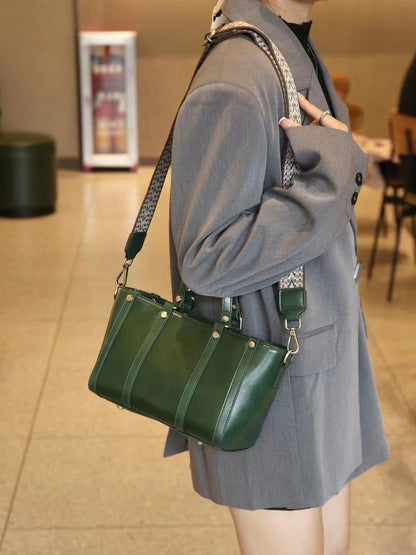 Baidie Leather Women's Bags Cross-Border Customizable New Handbag First Layer Cowhide Large Capacity Shoulder Messenger Tote Bag