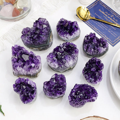 Purple Water Crystal Heart Ornament