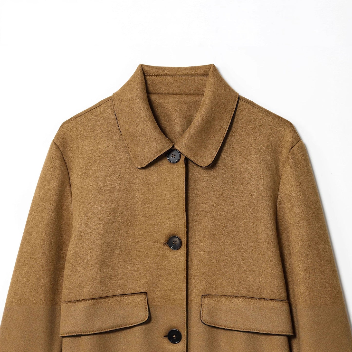 Casual Short Jacket With A Suede-like Finish