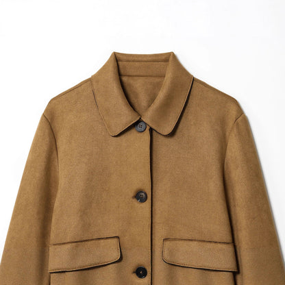 Casual Short Jacket With A Suede-like Finish