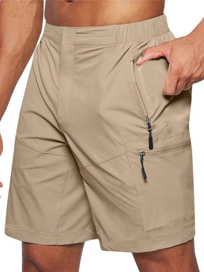 Men's Cargo Shorts  Large Size New Zipper Shorts Multi-flap Pocket Pants Mobile Phone Men's Shorts Quick-drying Fabric