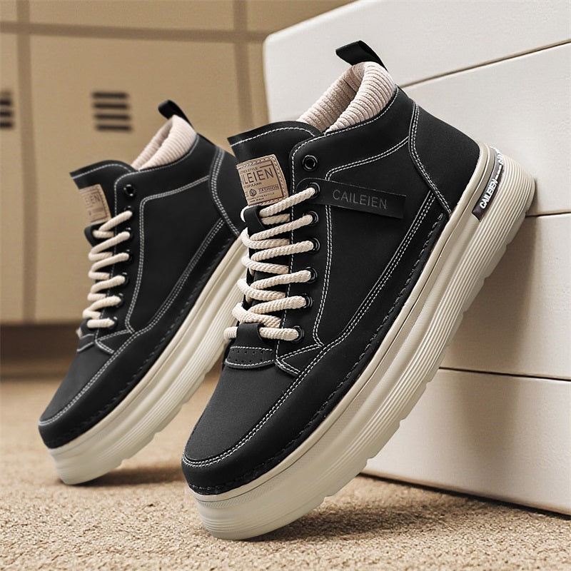 New Arrival Autumn Men's Work Boots, Vintage Work Shoes, Chunky Sole Martin Boots, Casual Fashion Sneakers