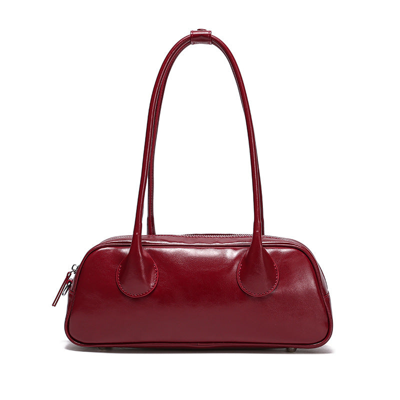 Womens Minimalist Genuine Leather Underarm Bag