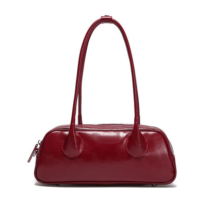 Womens Minimalist Genuine Leather Underarm Bag
