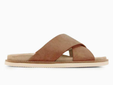 Fashionable Casual Slippers Trendy Soft-leather Height-increasing Beach Shoes