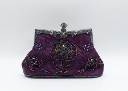 Vintage Handmade Beaded Embroidery Evening Bag For Gowns
