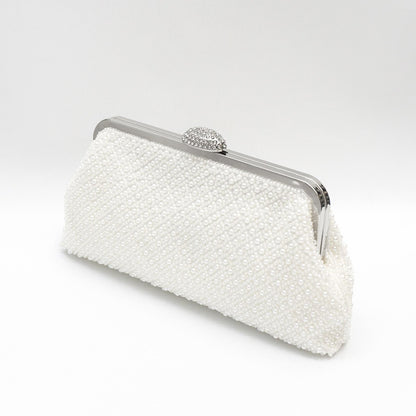 Solid-color Fine-bead New Clutch Bag