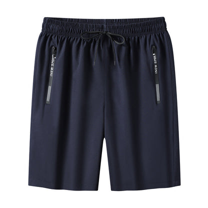 Men's Shorts Summer New Cross-border Ice-cool Four-sided Elastic Outer Wear Pants Casual Sports Pants Ice Silk Beach Pants