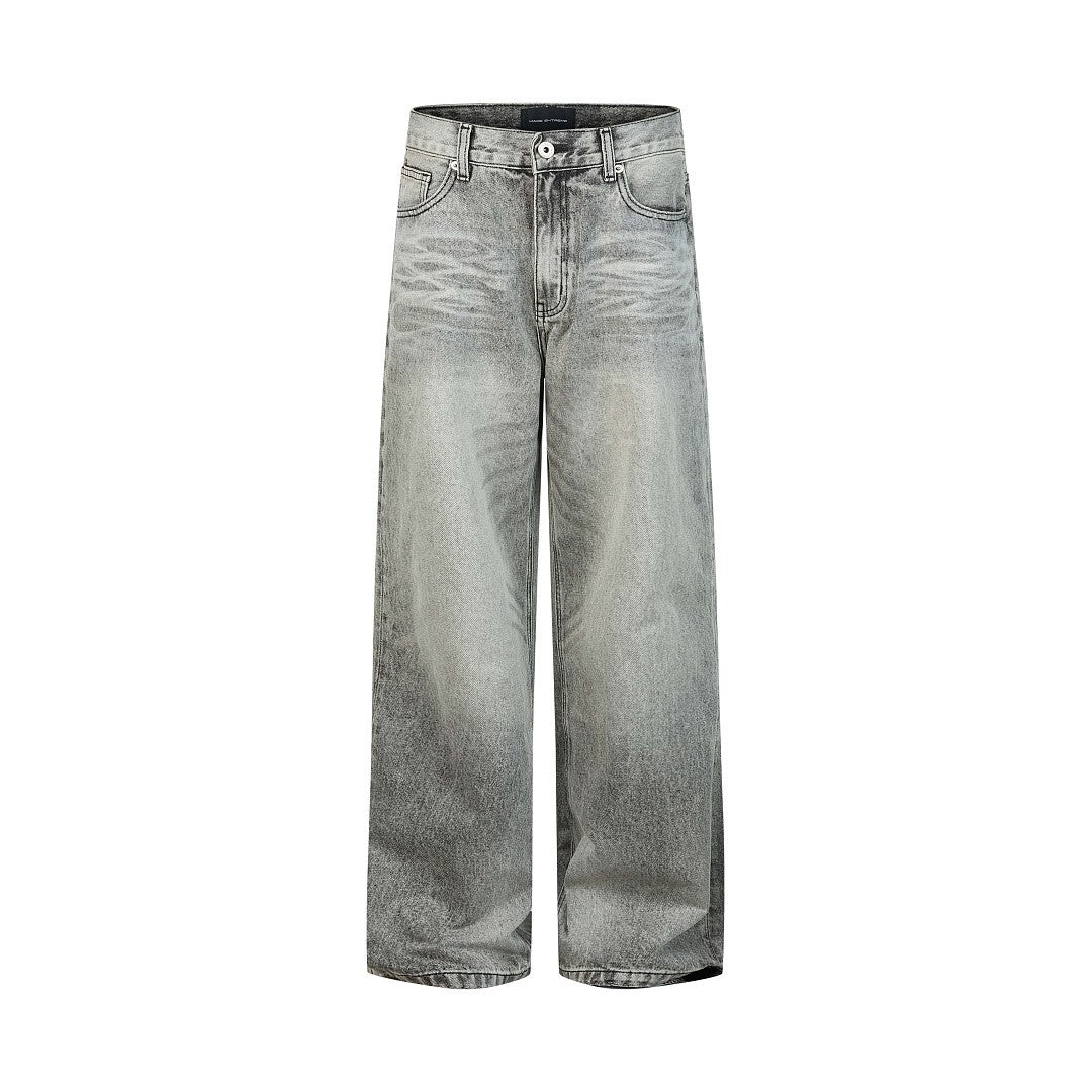 Distressed Washed Denim Jeans For Men And Women