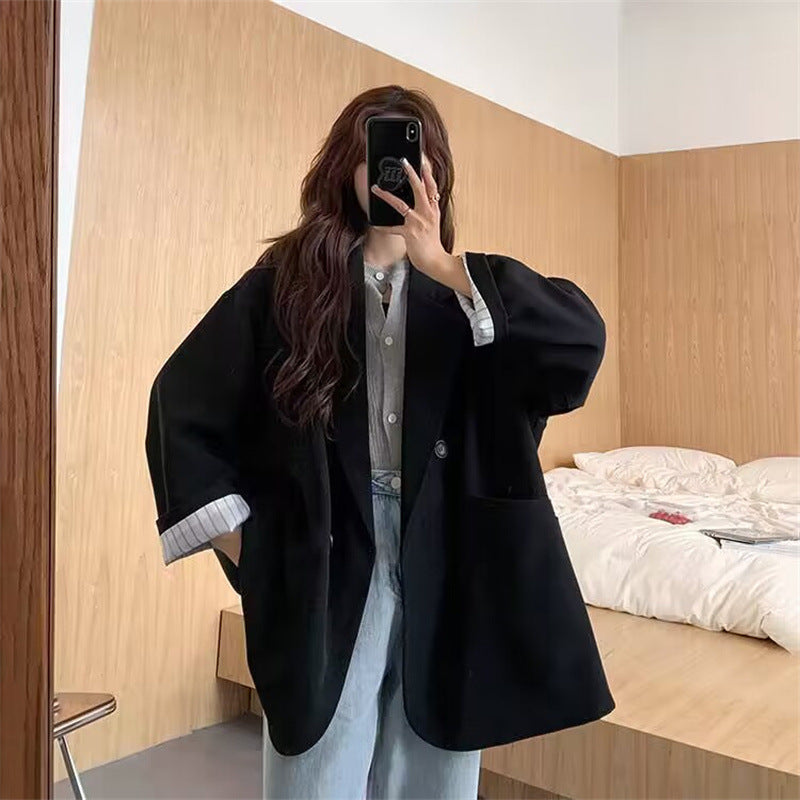 Fashionable Chic Loose-fit Preppy-Style Blazer For Women