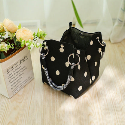 Knitted Tote Bag Commuter-friendly Handbag Simple Style