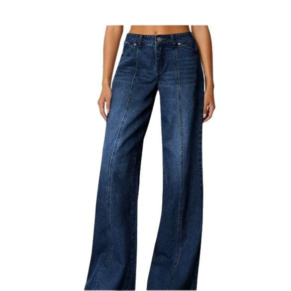 Womens Fashionable Casual Loose-Fit Denim Jeans
