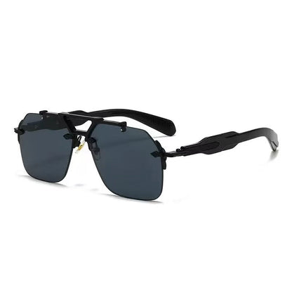 Double-bridge Frameless Metal Sunglasses