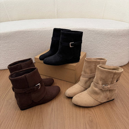 Retro Suede Western Cowboy Boots, Ankle Boots, Korean Style