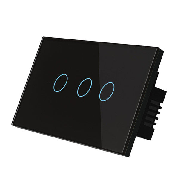 Smart RF Touch Light Switch (2-Gang) – Glass Panel Wall Switch with Remote/App Control