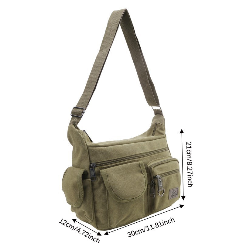 Simple Canvas Bag Large-capacity Crossbody Shoulder Bag